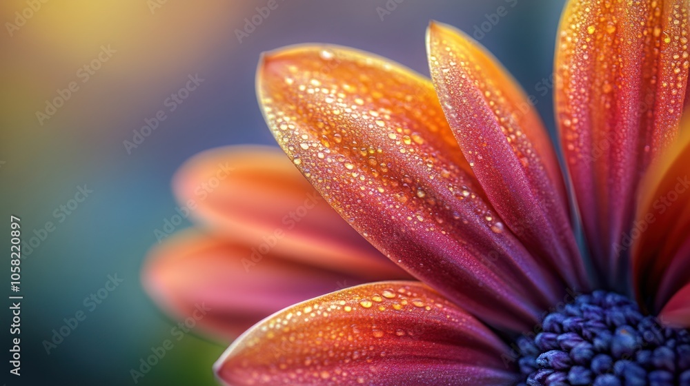 Dew Drops on Orange Flower Petals Dew Drops on Orange Flower Petals