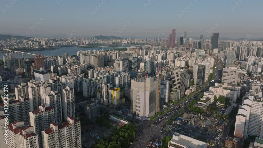 Aerial View of Downtown Seoul, Yeongdeungpo Dangsan-dong, South Korea Aerial View of Downtown Seoul, Yeongdeungpo Dangsan-dong, South Korea