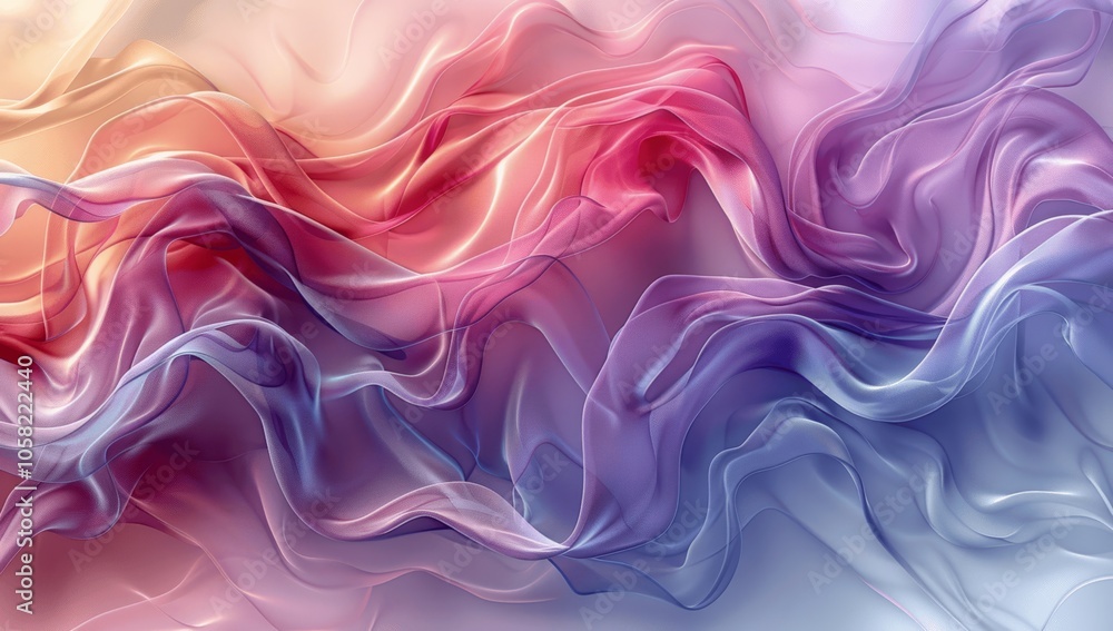 Abstract Light Room with Pastel Wavy Lines Abstract Light Room with Pastel Wavy Lines