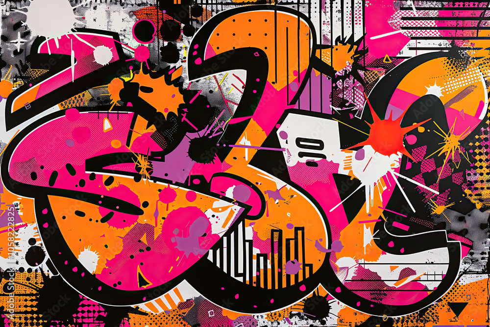 Exaggerated Pop Art Symbols with Pixel Patterns and Intense Color Contrast