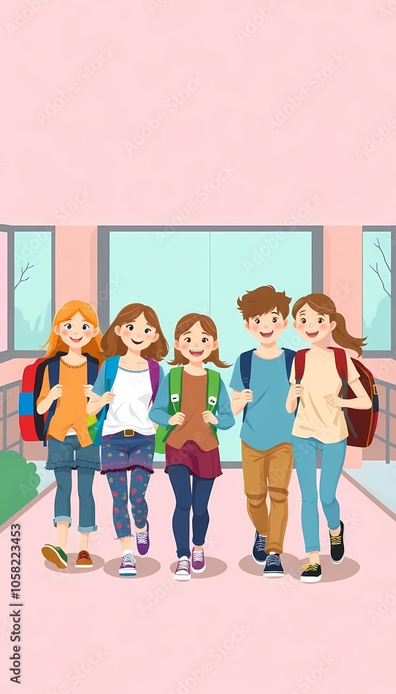 Obraz premium Back-to-School Group of Children