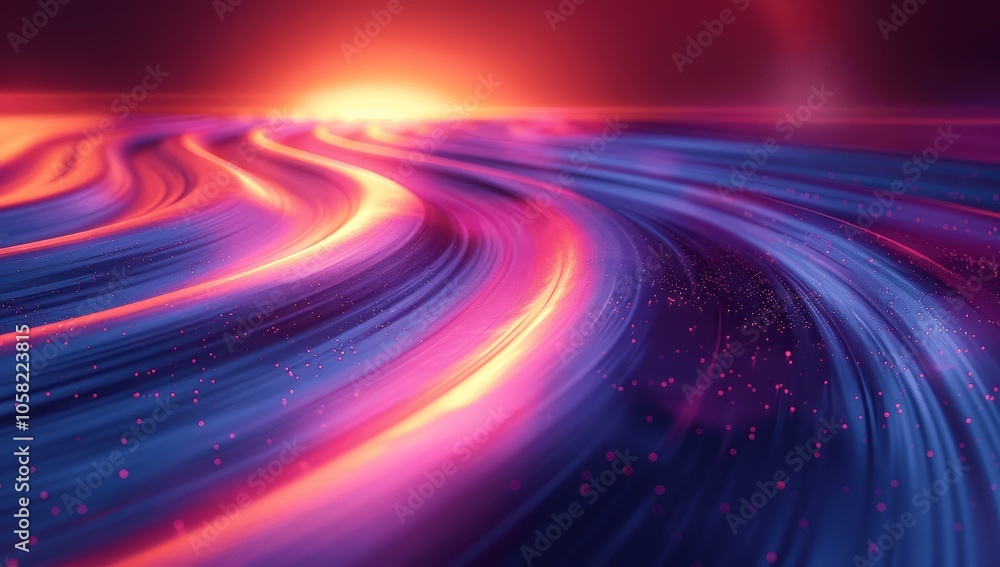 Futuristic Blue and Purple Glowing Abstract Waves Digital Art Futuristic Blue and Purple Glowing Abstract Waves Digital Art