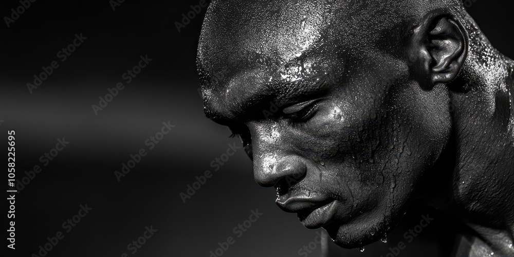 Close-up Portrait of a Sweaty Man Close-up Portrait of a Sweaty Man