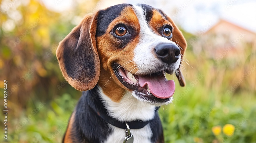 Adorable Beagle Puppy Portrait with Tongue Out Dog Breed Pet Canine Cute Adorable Beagle Puppy Portrait with Tongue Out Dog Breed Pet Canine Cute