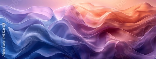 Neon Wave Abstract Background with Blue and Purple Gradient Glow