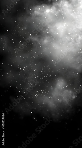 Abstract Background with White Particles on Black