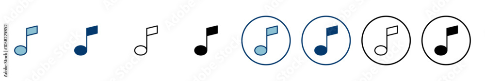 Music icon vector isolated on white background, music vector icon, Melody, song, note, sound, audio sign