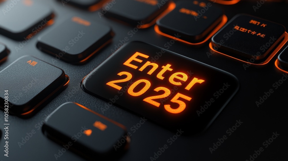 An orange keyboard button with An orange keyboard button with