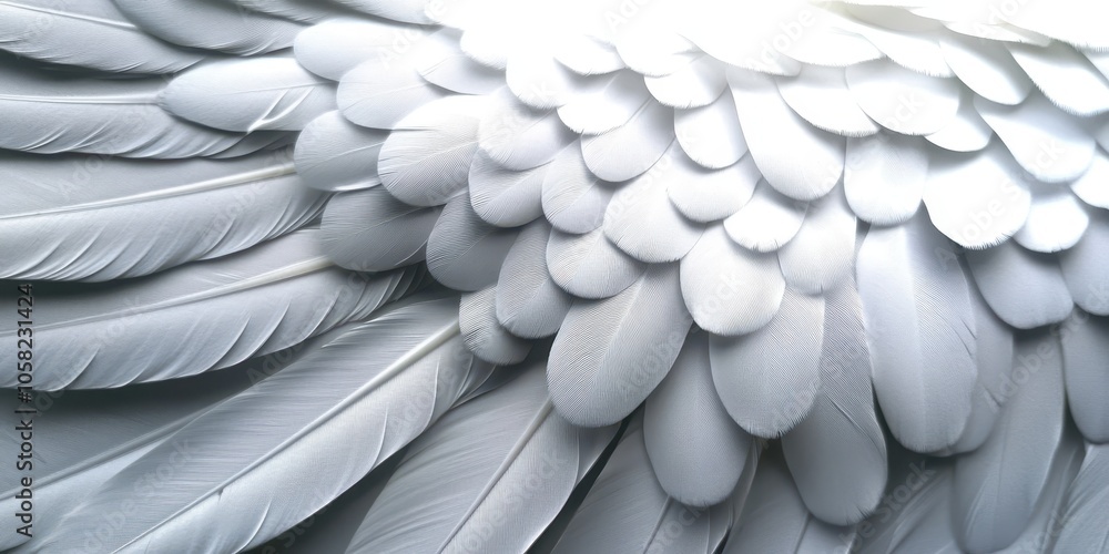 Serene White Feathers on a Calm Background Serene White Feathers on a Calm Background