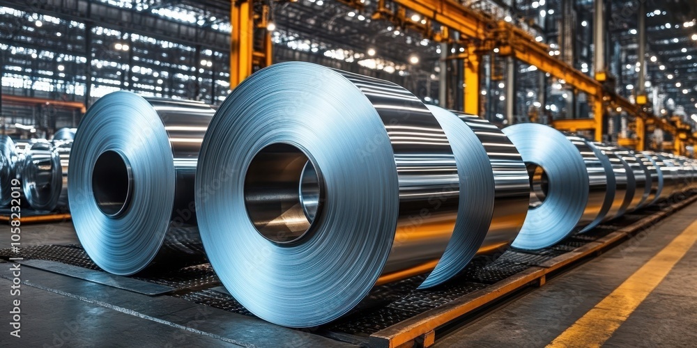 Cold Rolled Steel Coils in Manufacturing Plant Cold Rolled Steel Coils in Manufacturing Plant