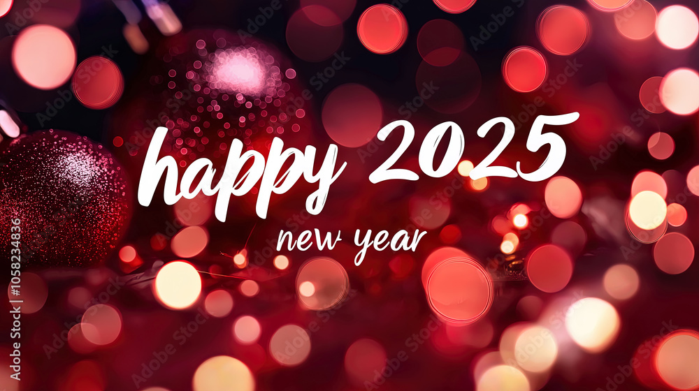 2025 happy new year poster with red light background 2025 happy new year poster with red light background