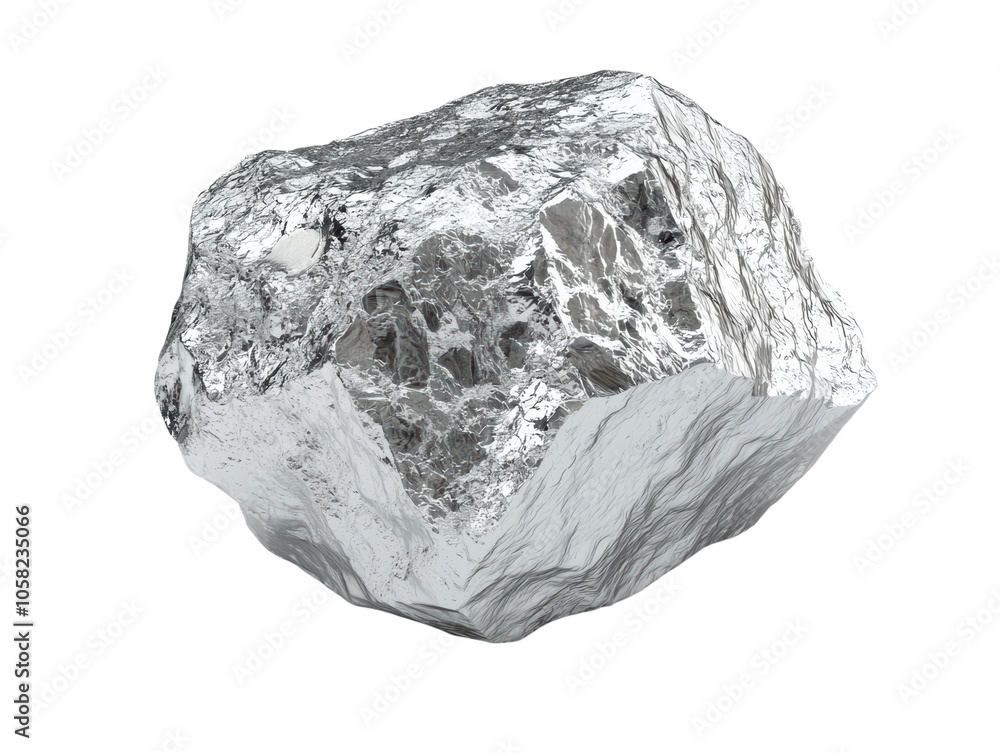 Metallic rock on a white isolated background Metallic rock on a white isolated background