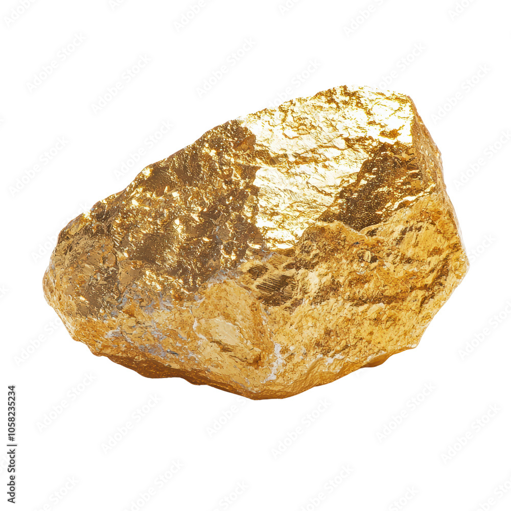 Natural gold nugget on a white isolated background. Natural gold nugget on a white isolated background.