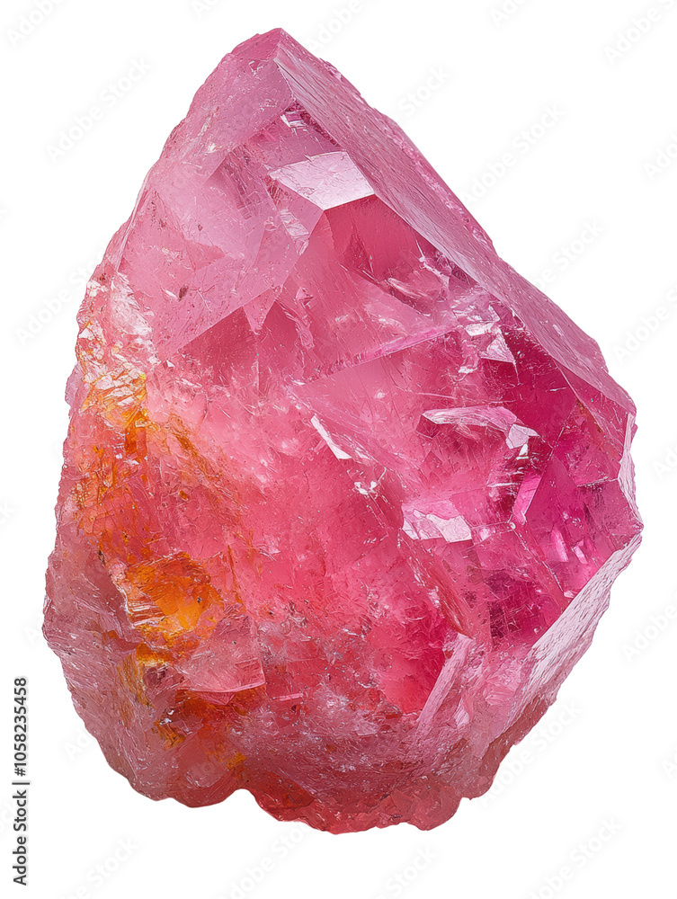 Pink crystal mineral on white isolated background. Pink crystal mineral on white isolated background.
