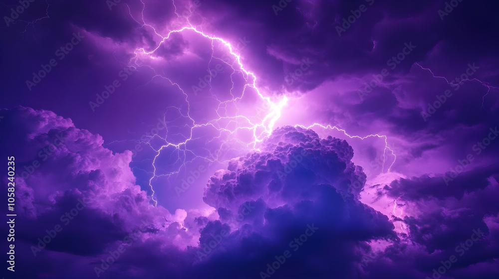 Dramatic Photo of Purple Lightning Storm Clouds Dramatic Photo of Purple Lightning Storm Clouds
