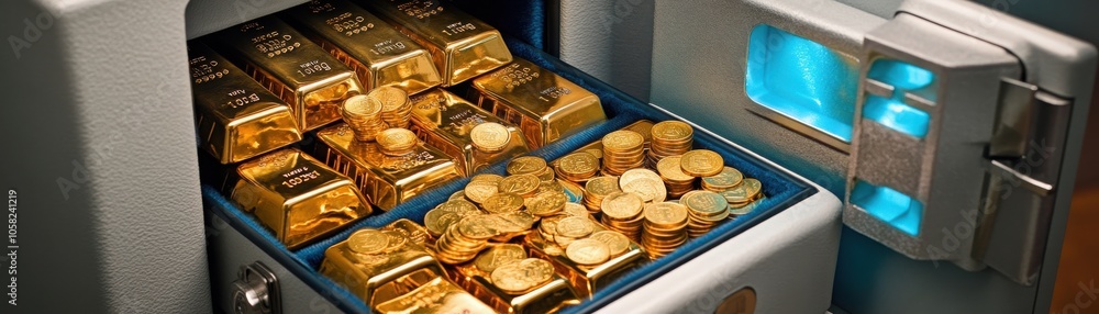 Safe Opening Revealing Gold Bars and Coins Inside Safe Opening Revealing Gold Bars and Coins Inside