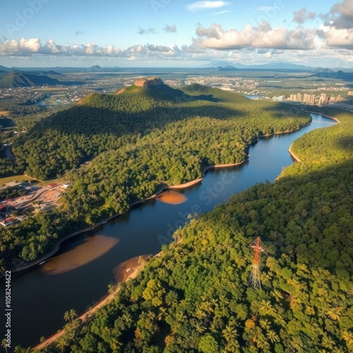 Aerial view of selma alabama aerial city Ultra realistic Photorealistic aerial photography drone photography 