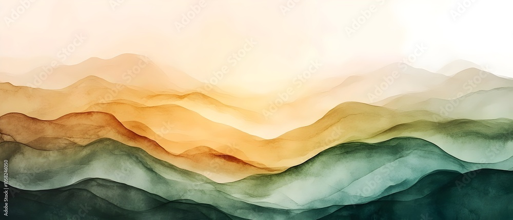 A serene landscape of layered hills in warm hues of orange and green, creating a peaceful and calming atmosphere that evokes a sense of tranquility in nature. A serene landscape of layered hills in warm hues of orange and green, creating a peaceful and calming atmosphere that evokes a sense of tranquility in nature.