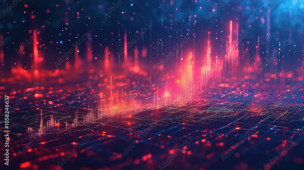 Visualizing economic growth through a detailed digital illustration of stock market graphs Visualizing economic growth through a detailed digital illustration of stock market graphs