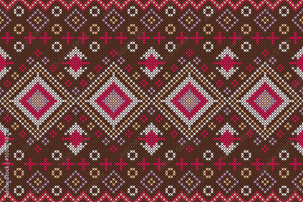 seamless knitted brown embroidery pattern seamless knitted brown embroidery pattern