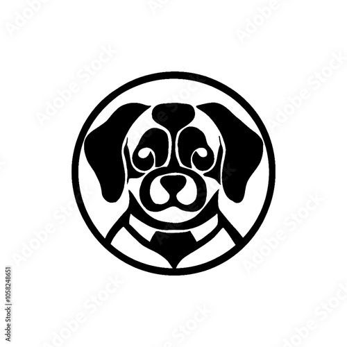 dog line art icon illustration