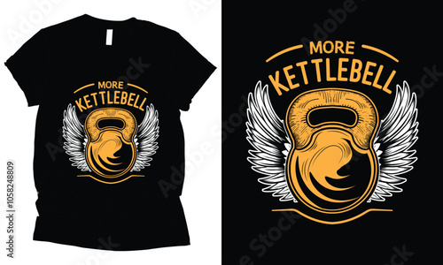 More kettlebell fitness t-shirt design