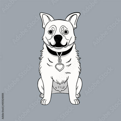 dog hand drawing illustration