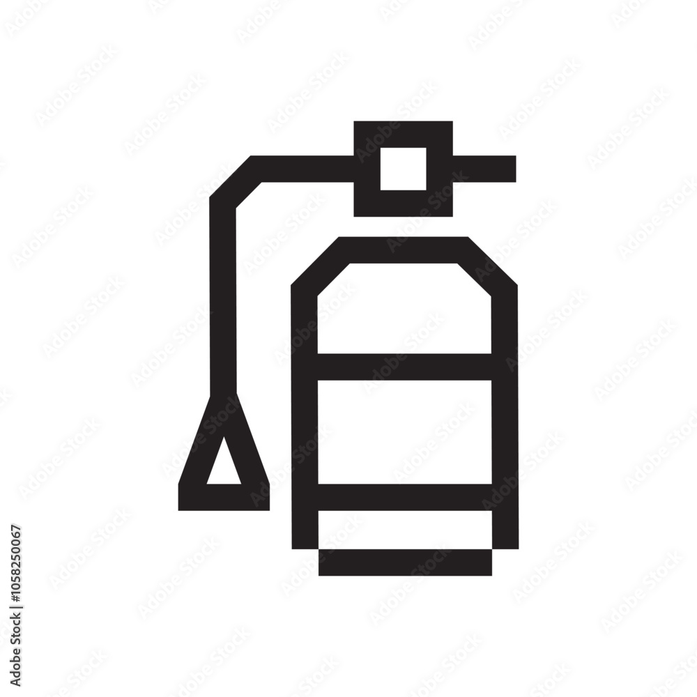 Fire extinguisher sign isolated icon graphic vector Fire extinguisher sign isolated icon graphic vector