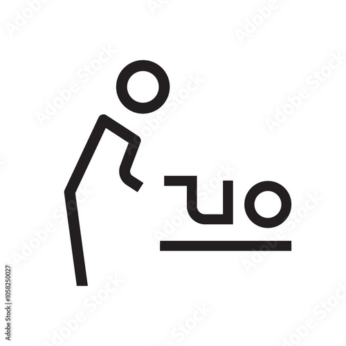 Lactation or diaper changing station sign isolated icon graphic vector