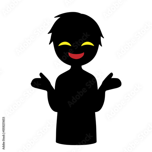 悪人イメージの黒いシルエットの人物の素材