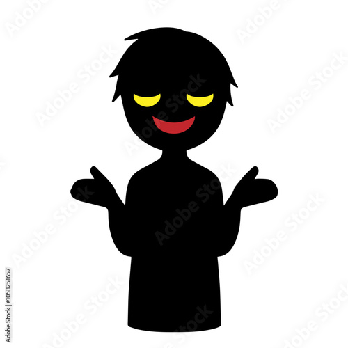 悪人イメージの黒いシルエットの人物の素材
