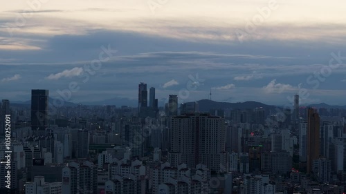 Wallpaper Mural Seoul Cityscape at Dawn, Aerial View Torontodigital.ca