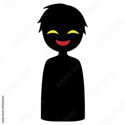 悪人イメージの黒いシルエットの人物の素材