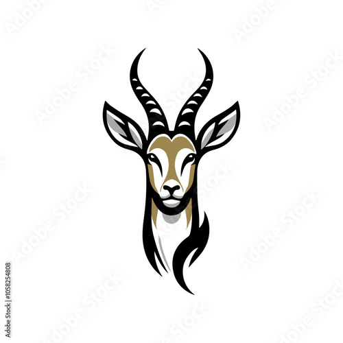 Head of Antelope Deer Vector Logo 