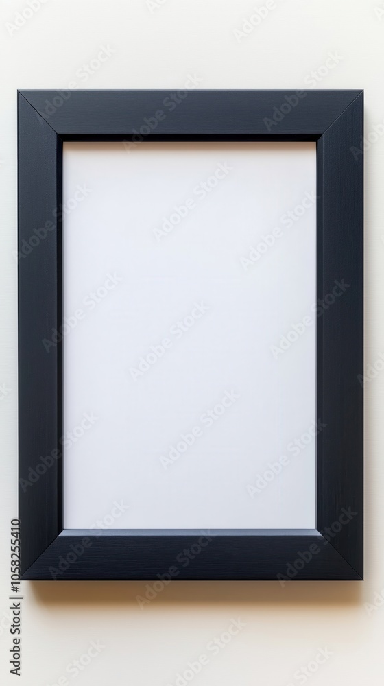 Black photo frame on a light background with no image inside, ideal for showcasing artwork or photographs. Black photo frame on a light background with no image inside, ideal for showcasing artwork or photographs.