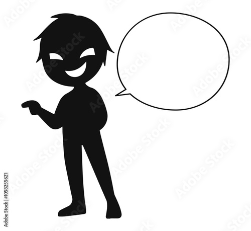 悪人と吹き出しの危険な話をするイメージの素材