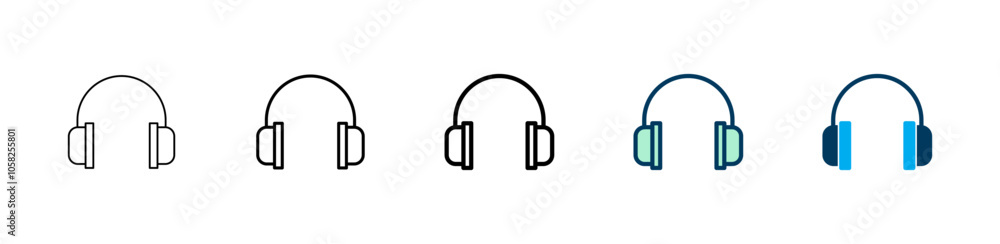 Headphone icon logo design. Headvector sign and symbol Headphone icon logo design. Headvector sign and symbol