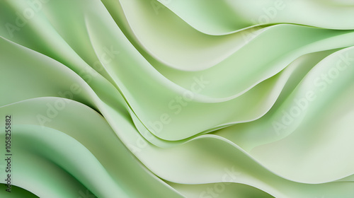 A soft green abstract background with smooth flowing wave-like shapes, creating a calming and organic feel.