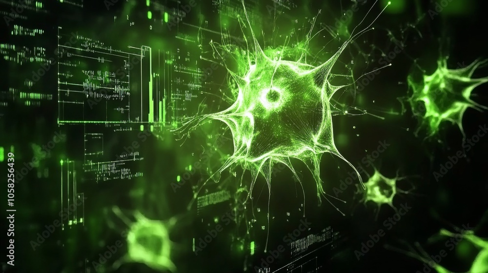 Microscopic view of glowing particles decaying into smaller fragments, symbolizing particle decay in a physics lab setting with scientific instruments and equipment in the background. Microscopic view of glowing particles decaying into smaller fragments, symbolizing particle decay in a physics lab setting with scientific instruments and equipment in the background.