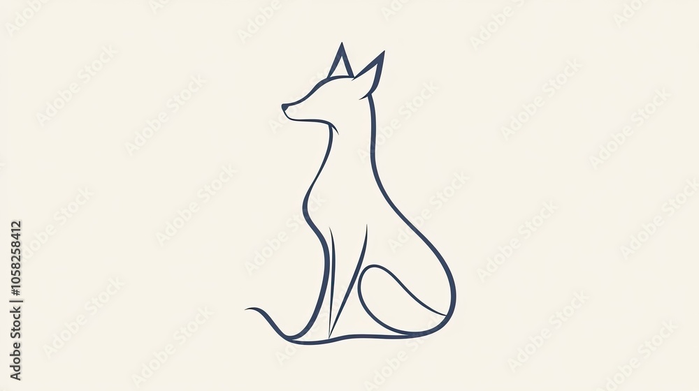 Abstract fox icon, minimal lines emphasizing simplicity and clarity. Abstract fox icon, minimal lines emphasizing simplicity and clarity.