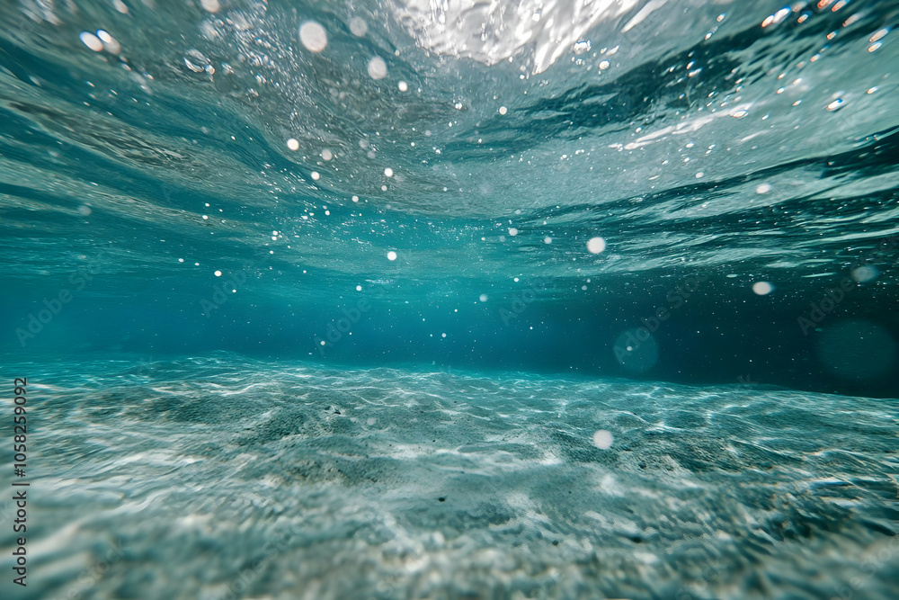 Photo - Tranquil Underwater Scene, Ocean Floor, Seabed, Light Rays Photo - Tranquil Underwater Scene, Ocean Floor, Seabed, Light Rays