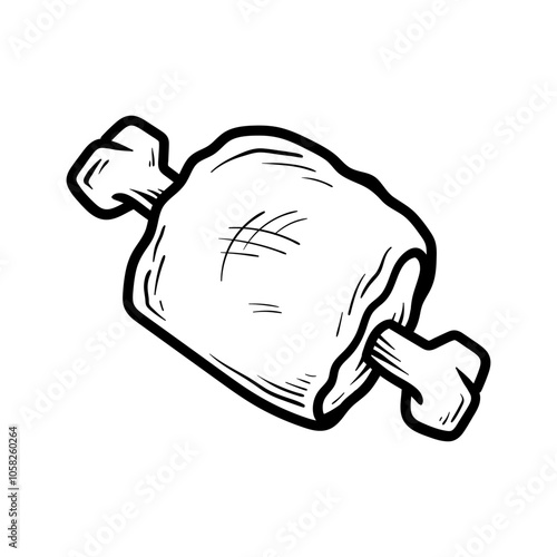 meat beef steak bbq drawing coloring line art style sketch classic vintage design illustration