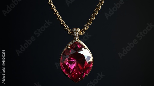 Elegant 3D Render of Luxury Necklace with Gemstone