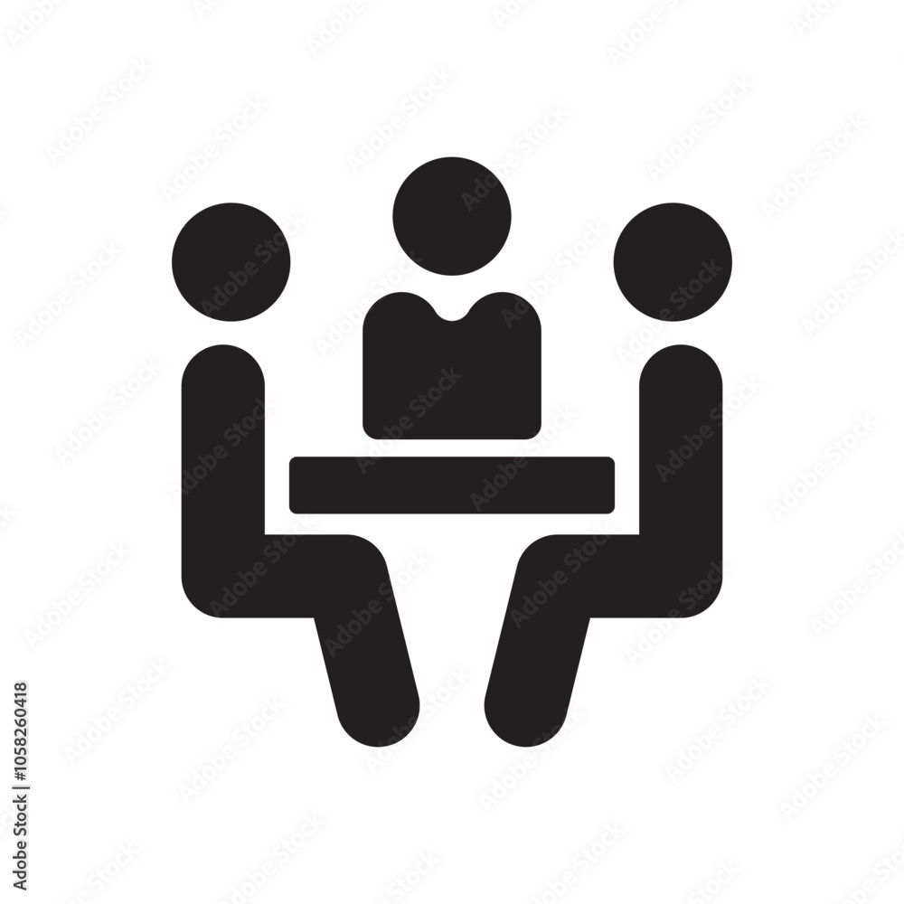 Sitting group meeting discussion sign isolated icon graphic vector Sitting group meeting discussion sign isolated icon graphic vector