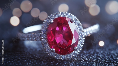 Elegant 3D Render of a Luxurious Ruby Ring