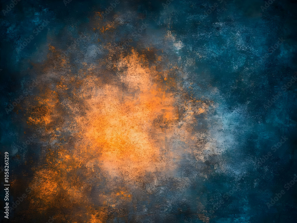 Abstract Background Texture: Orange and Blue Abstract Background Texture: Orange and Blue