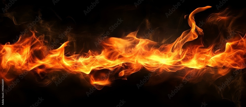 Close-up of flying sparks and flames on black background Close-up of flying sparks and flames on black background