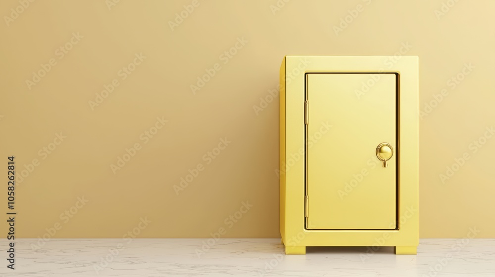 Safe with Gold Bars in Minimalist Space Safe with Gold Bars in Minimalist Space