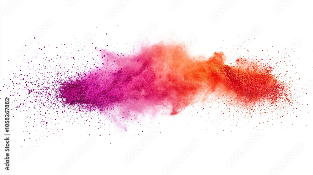 Holi color powder explosion in a rainbow of colors against a clean white background. colorful paint color powder explosion isolated white panorama background. Vibrant explosion of colorful powder. Holi color powder explosion in a rainbow of colors against a clean white background. colorful paint color powder explosion isolated white panorama background. Vibrant explosion of colorful powder.