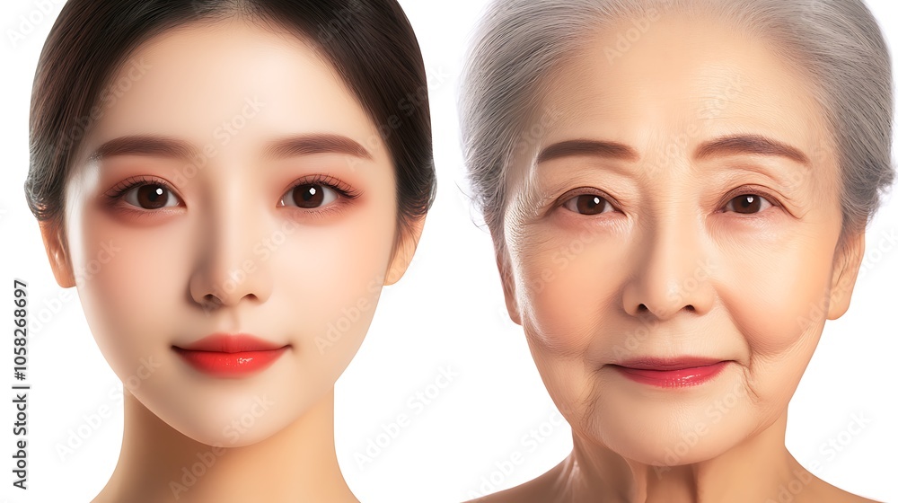Image of a serene Chinese woman in her late thirties with flawless skin, showcasing the beauty of youth Image of a serene Chinese woman in her late thirties with flawless skin, showcasing the beauty of youth